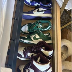 Nike Sneakers Trio - Purple, Green, Maroon